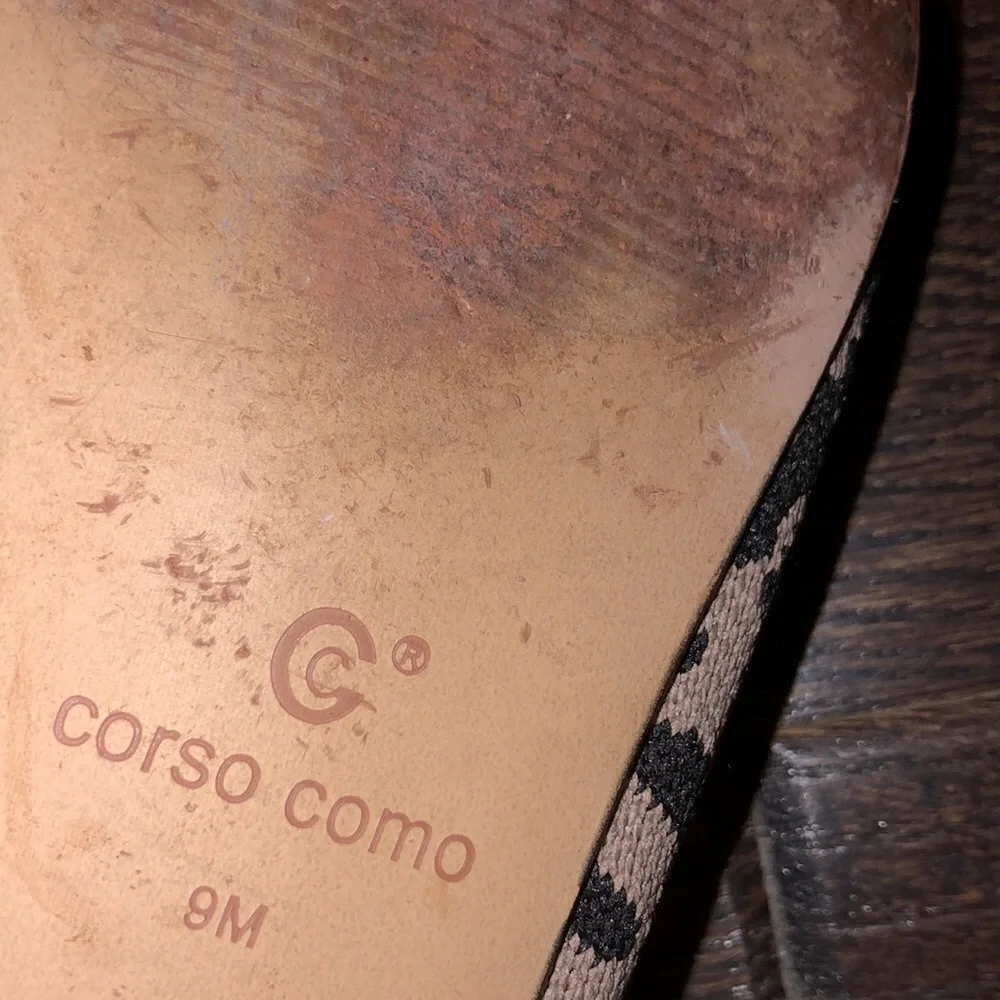 Corso Como leopard print knit pointed flats size 9